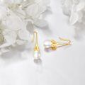 wholesale 14K Gold Freshwater Pearl Teardrop Hook Earrings for Women Anniversary Gift-0-3