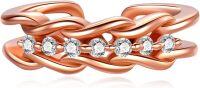 wholesale  Sterling Silver Hypoallergenic Adjustable Open Toe Ring for Women -Adjustable rose gold