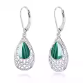 TOUPOP Sterling Silver Gemstone Teardrop Dangle Earrings-0-0