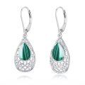 TOUPOP Sterling Silver Gemstone Teardrop Dangle Earrings-0-0