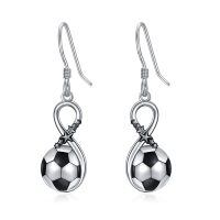wholesale 925 Sterling Silver Infinity Soccer Ball Star Drop Earrings-Soccer