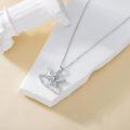 wholesale 925 Sterling Silver Guardian Angel Cloud Pendant with Opal Stone and 3-Chain Set - Length: Adjustable from 46 to 71 cm (Approx.)-0-2