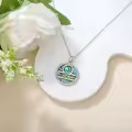 wholesale 925 Sterling Silver Libra Zodiac Sign Abalone Shell & Natural Cubic Zirconias Pendant Necklaces Wholesale for Women Girls s (Libra)-0-2