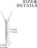 wholesale 925 Sterling Silver Inspirational Engraved Message Vertical Bar Necklace for Women Gifts-0-3