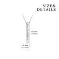 wholesale 925 Sterling Silver Vertical Bar Pendant Necklace Engraved True Friendship Heart Cutout For Women-0-3