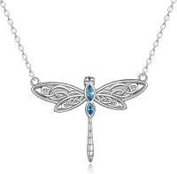wholesale TOUPOP Sterling Silver Dragonfly Necklace For Women Dragonfly Lovers Celtic Jewelry Birthday Christmas Gifts -undefined