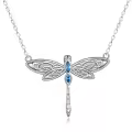 TOUPOP Sterling Silver & Crystal Dragonfly Necklace For Women-0-0