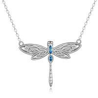 TOUPOP Sterling Silver & Crystal Dragonfly Necklace For Women-undefined