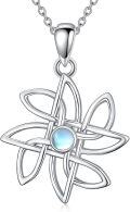 wholesale 925 Sterling Silver Flower Moonstone CZ Pendant Necklace for Women-0-0