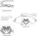 wholesale 925 Sterling Silver Heart-Shaped Celtic Dragon and Wolf Adjustable Bracelet for Women-0-4