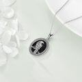 wholesale 925 Sterling Silver Metal Onyx Raven Pendant Necklace for Women and Men-0-2