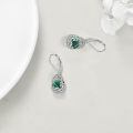 wholesale 925 Sterling Silver Tree Of Life Drop Earrings Wholesale With Green Stone-0-69