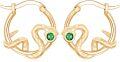 wholesale Gold 925 Sterling Silver Green Stone Snake Huggie Hoop Earrings for Women Girls Gift 23x18mm-0-0