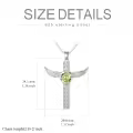 TOUPOP Sterling Silver Topaz Wing Cross Urn Pendant For Ashes-0-4