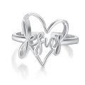 wholesale 925 Sterling Silver Heart Jesus Rings Wholesale Elegant Design-0-0