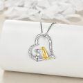 wholesale 925 Sterling Silver Heart-Shaped Moon Girl and Dog Pendant Necklace-0-2
