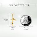 wholesale 14k Gold Cross Pendant Necklace With Red Ladybug Zircon Vine Design For Women-0-3