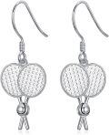 wholesale 925 Sterling Silver Tennis Racket Drop Earrings for Women Sporty Fashion Jewelry-0-0
