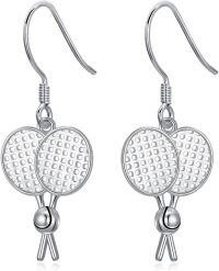wholesale 925 Sterling Silver Tennis Racket Drop Earrings for Women Sporty Fashion Jewelry-Tennis