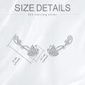 wholesale 925 Sterling Silver Butterfly Cz Stud Earrings Swirl Wing For Women-0-4