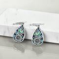 wholesale 925 Sterling Silver Teardrop Abalone Shell Daisy Flower Tree Of Life Dangle Earrings For Women-0-4