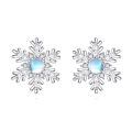 wholesale 925 Sterling Silver Moonstone Snowflake Stud Earrings - Hypoallergenic  for Women-0-0