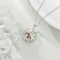 wholesale 925 Sterling Silver Ladybug Pendant Necklace with Crystal Accents and Rainbow Stone - Gift Idea for Women/Mom/Daughter/Wife-0-3