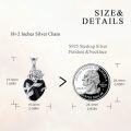 wholesale 925 Sterling Silver Black Onyx Rose Flower Heart Urn Pendant Necklace for Ashes Keepsake Memorial s 48 Chain-0-3