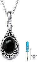 wholesale Sterling Silver Moonstone Opal Turquoise Larimar Black Onyx Cremation Jewelry for Ashes-0-23