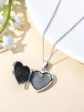 wholesale 925 Sterling Silver 925 Oxidized Rose Floral Heart Locket Necklace for Women & Mother¡¯s Day Gifts-0-3