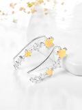 wholesale 925 Sterling Silver Yellow Opal & CZ Star Ear Climber Earrings for Women - Bridal  Ideas-0-1