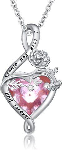 wholesale 925 Sterling Silver Birthstone Birth Flower Necklace Pendant Jewelry-October-Marigold