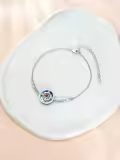 TOUPOP Sterling Silver Birthstone Bracelet I'd Be Lost Without You Compass Crystal Jewelry-0-3