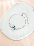 TOUPOP Sterling Silver Birthstone Bracelet I'd Be Lost Without You Compass Crystal Jewelry-0-3