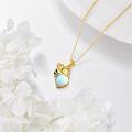 wholesale 925 Sterling Silver Heart-Shaped Moonstone Honeybee Pendant Necklace for Women-0-2
