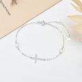 wholesale 10k Gold Cross Bracelet with Moissanite and Freshwater Pearls for Women Confirmation Gifts 6.8-8.4-0-4