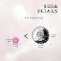 wholesale 925 Sterling Silver Pink Enamel Flower Stud Earrings with CZ Stones - Cherry Blossom Jewelry for Women-0-4