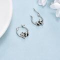 wholesale 925 Sterling Silver Cute Panda Bear Hoop Earrings Gift for Women and Girls-0-1