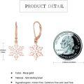 wholesale 925 Sterling Silver White Enamel Snowflake Leverback Dangle Earrings for Women-0-5