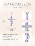 wholesale 925 Sterling Silver Cross with Opal and CZ Butterfly Pendant Necklace for Women-0-8