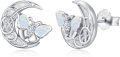 wholesale 925 Sterling Silver Opal Butterfly Moon Stud Earrings for Women - Unique s-0-0