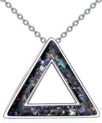 wholesale 925 Sterling Silver Abalone Shell Triangular Pendant Necklaces for Women's Fashion s-triangle