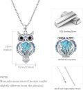 wholesale 925 Sterling Silver Turquoise Owl Filigree Skull Pendant Necklace with Purple Accents and Chain 36 Length-0-3