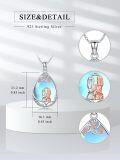 wholesale 925 Sterling Silver Teardrop Moonstone Family Pendant Necklaces for Women Girls Mothers Day Gift-0-2