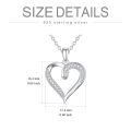 wholesale 14K Gold Open Heart with Cubic Zirconia Pave Set Pendant Necklaces for Women 18 Chain Length-0-3