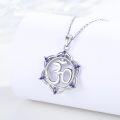 wholesale 925 Sterling Silver Om Symbol 7 Chakra Amethyst Healing Stone Pendant Necklace for Women-0-2