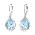 wholesale 925 Sterling Silver Rabbit Butterfly Moonstone Drop Earrings For Women Gift-0-0