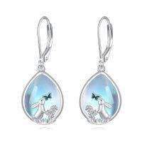 wholesale 925 Sterling Silver Rabbit Butterfly Moonstone Drop Earrings For Women Gift-Bunny