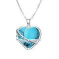 wholesale 925 Sterling Silver Heart Necklace Wholesale With Pink Inlay And Engraved Message-0-3