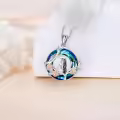 TOUPOP Sterling Silver Crystal Nightmare Necklace Jack And Sally Jewelry-0-3